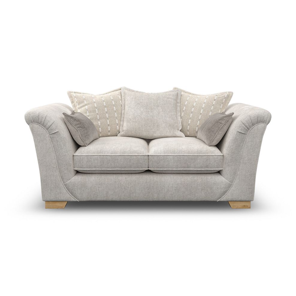 Milldale 2 Seater Pillow Back Sofa in  Milo Ivory Fabric with Linen Scatters 2
