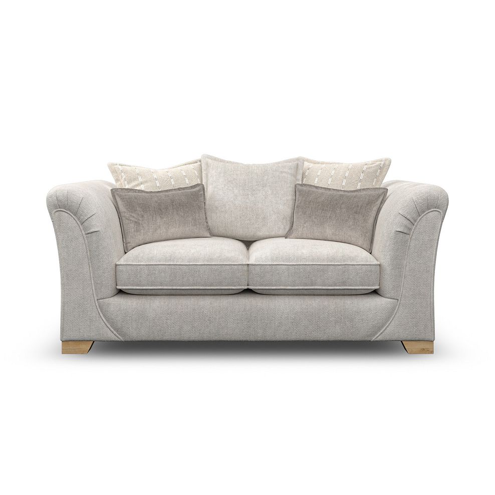 Milldale 2 Seater Pillow Back Sofa in  Milo Ivory Fabric with Linen Scatters 4