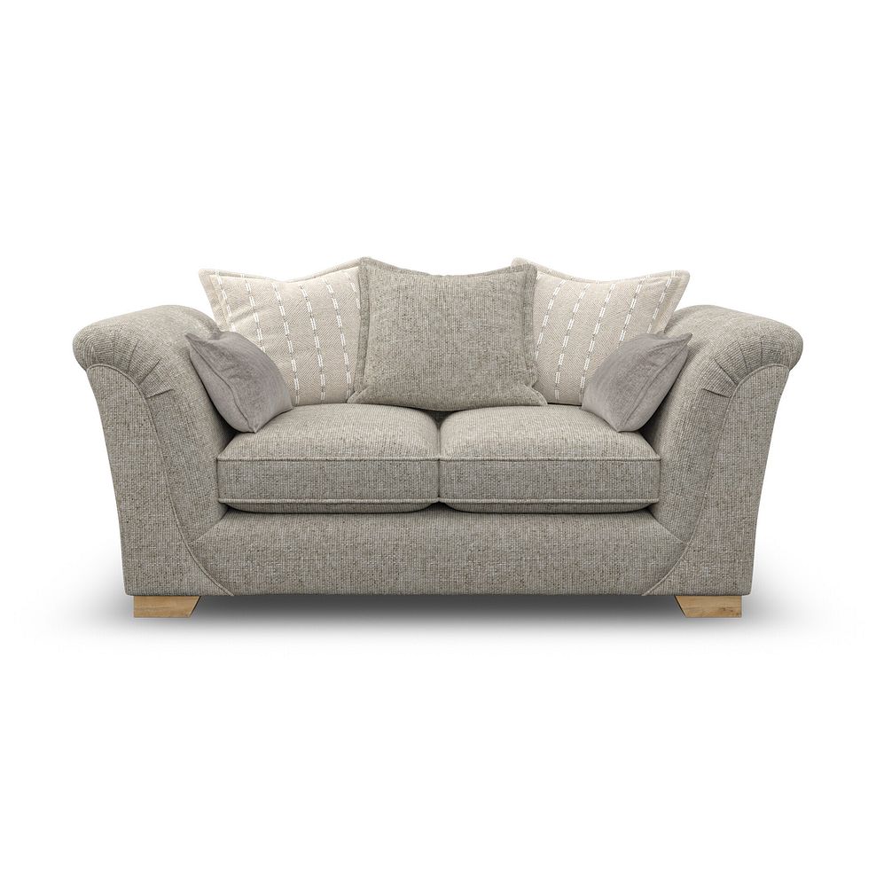 Milldale 2 Seater Pillow Back Sofa in Milo Mink Fabric with Linen Scatters 2