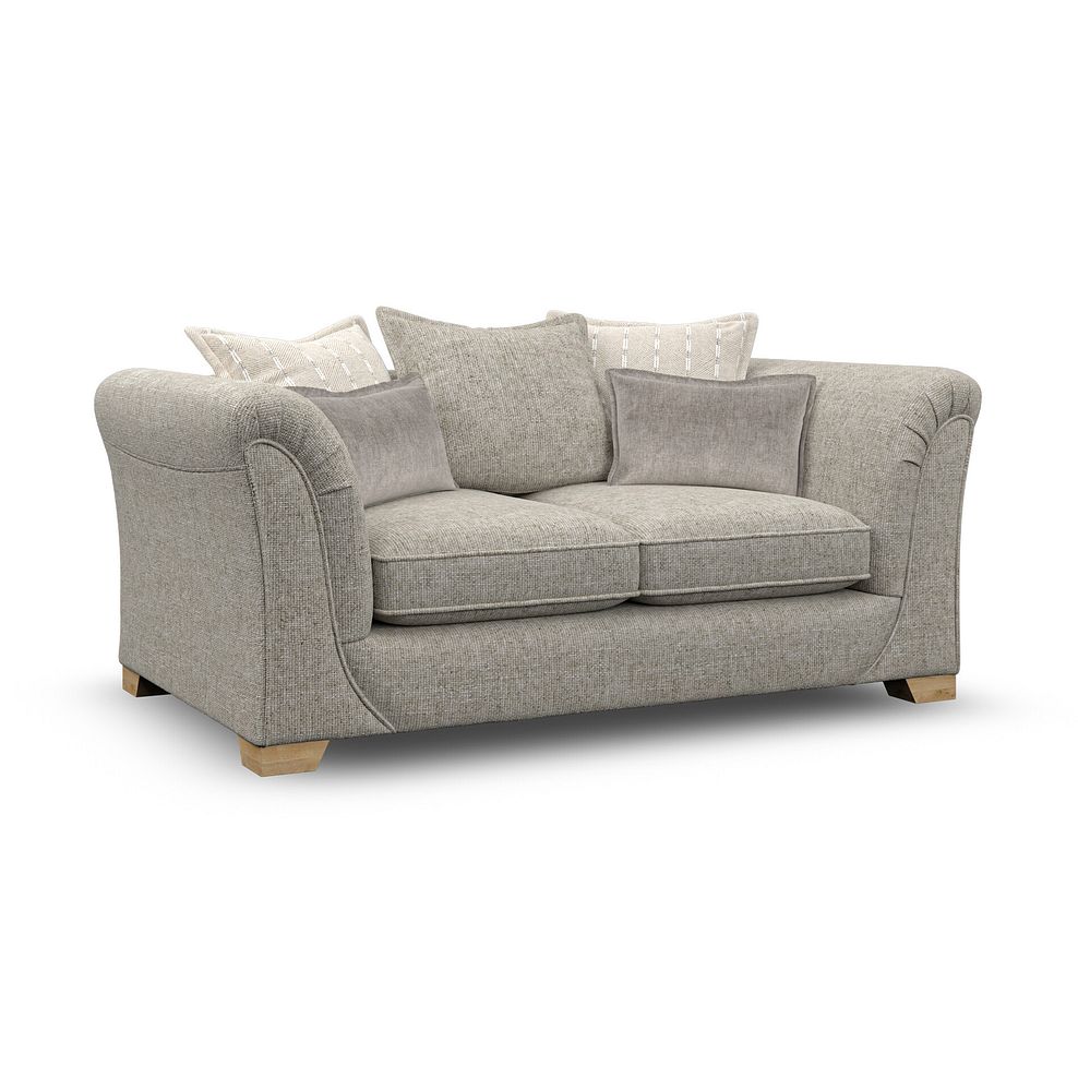 Milldale 2 Seater Pillow Back Sofa in Milo Mink Fabric with Linen Scatters 3