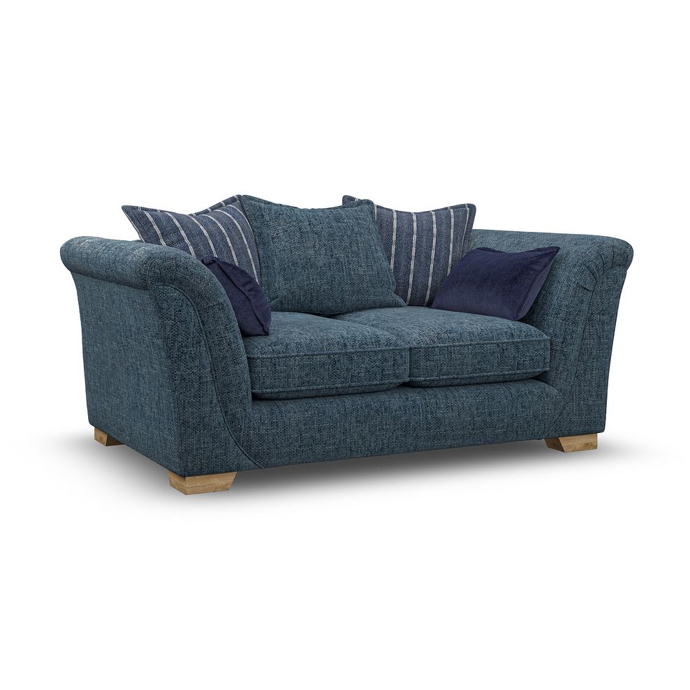 Milldale 2 Seater Pillow Back Sofa in  Milo Navy Fabric with Navy Scatters 1