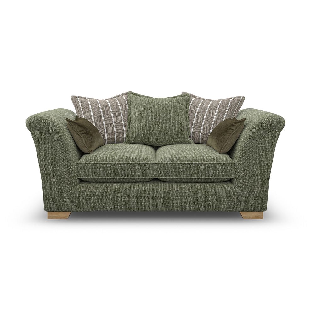 Milldale 2 Seater Pillow Back Sofa in Milo Olive Fabric with Earth Scatters 2
