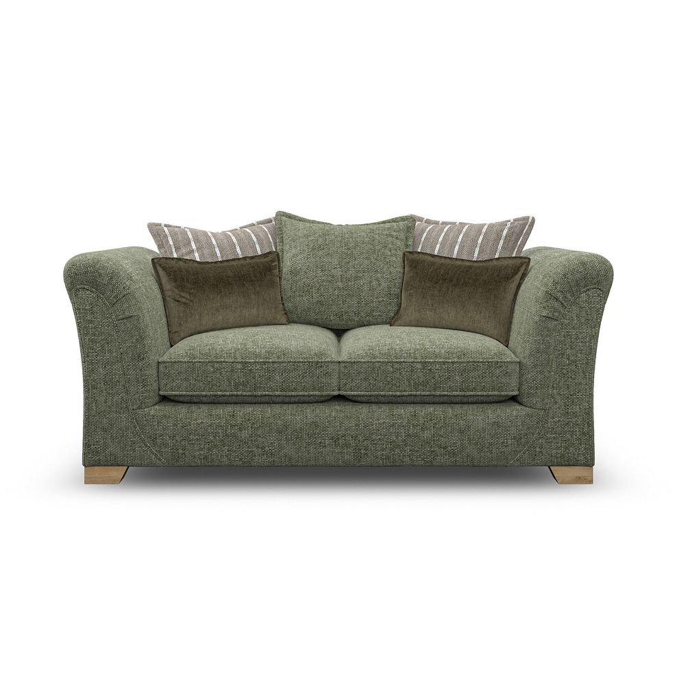 Milldale 2 Seater Pillow Back Sofa in Milo Olive Fabric with Earth Scatters 4