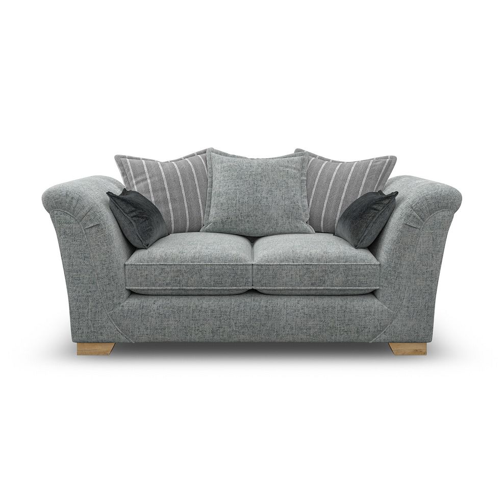 Milldale 2 Seater Pillow Back Sofa in Milo Pewter Fabric with Grey Scatters 2