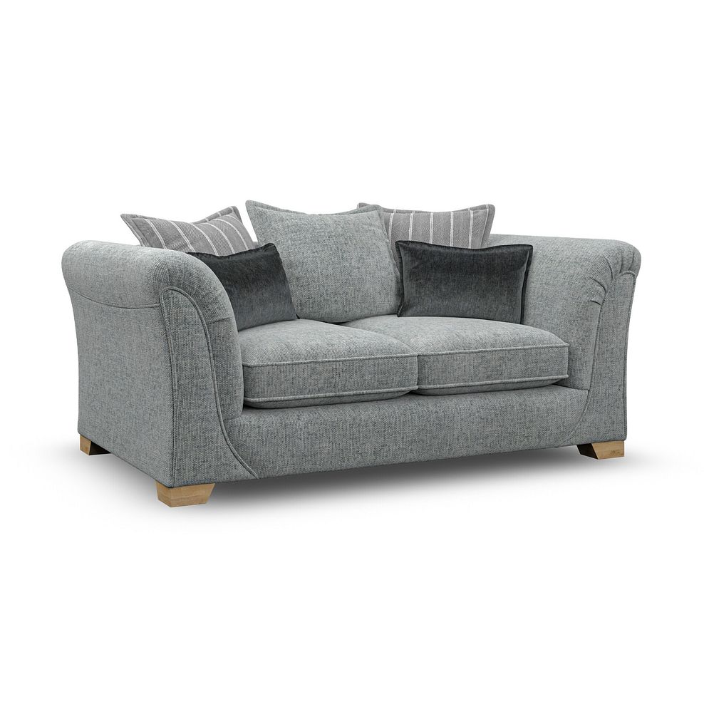 Milldale 2 Seater Pillow Back Sofa in Milo Pewter Fabric with Grey Scatters 3