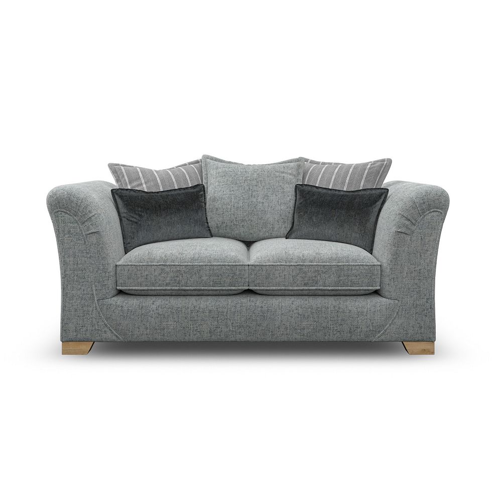 Milldale 2 Seater Pillow Back Sofa in Milo Pewter Fabric with Grey Scatters 4