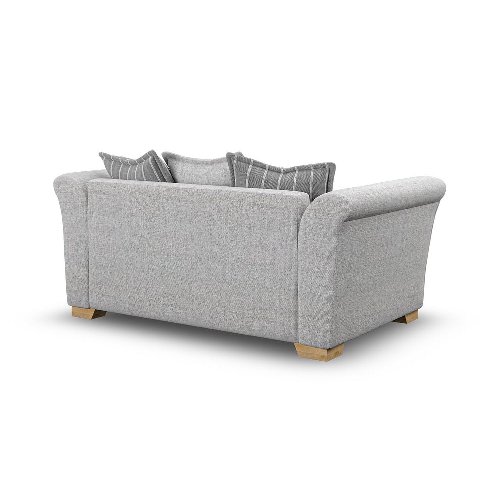 Milldale 2 Seater Pillow Back Sofa in Milo Silver Fabric with Grey Scatters 3