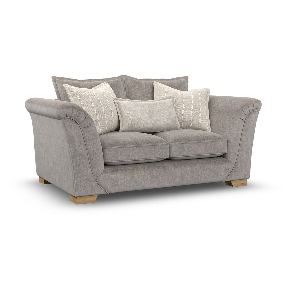 Milldale 2 Seater Sofa in Garda Acier Fabric with Linen Scatters 1