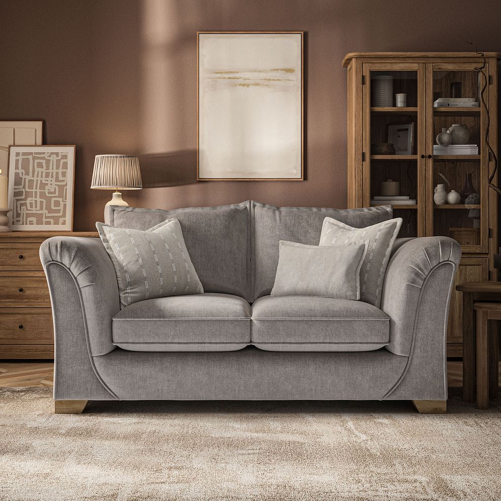 Milldale 2 Seater Sofa in Garda Acier Fabric with Linen Scatters 2