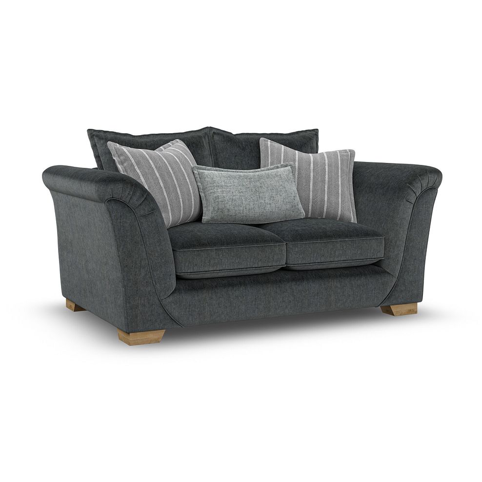 Milldale 2 Seater Sofa in Garda Carbon Fabric with Grey Scatters 1