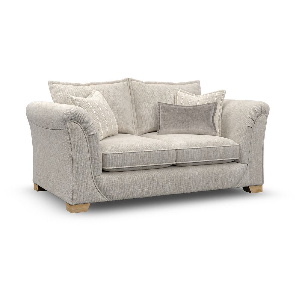 Milldale 2 Seater Sofa in Milo Cream Fabric with Linen Scatters 3
