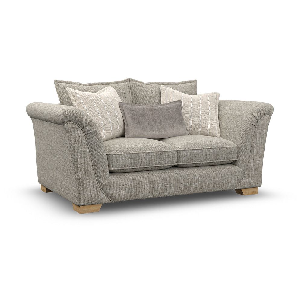 Milldale 2 Seater Sofa in Milo Mink Fabric with Linen Scatters 1