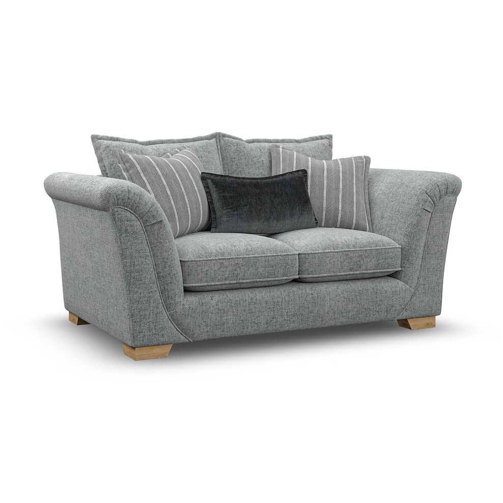 Milldale 2 Seater Sofa in Milo Pewter Fabric with Grey Scatters 1