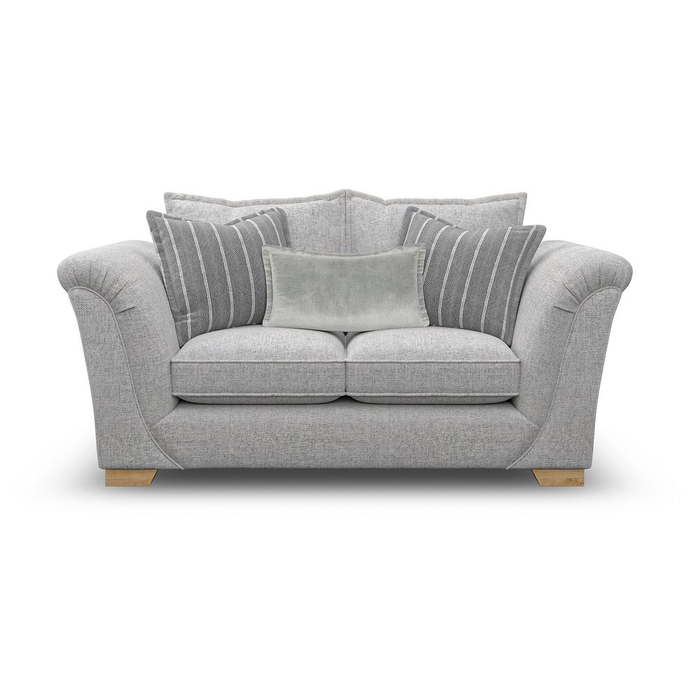 Milldale 2 Seater Sofa in Milo Silver Fabric with Grey Scatters 2