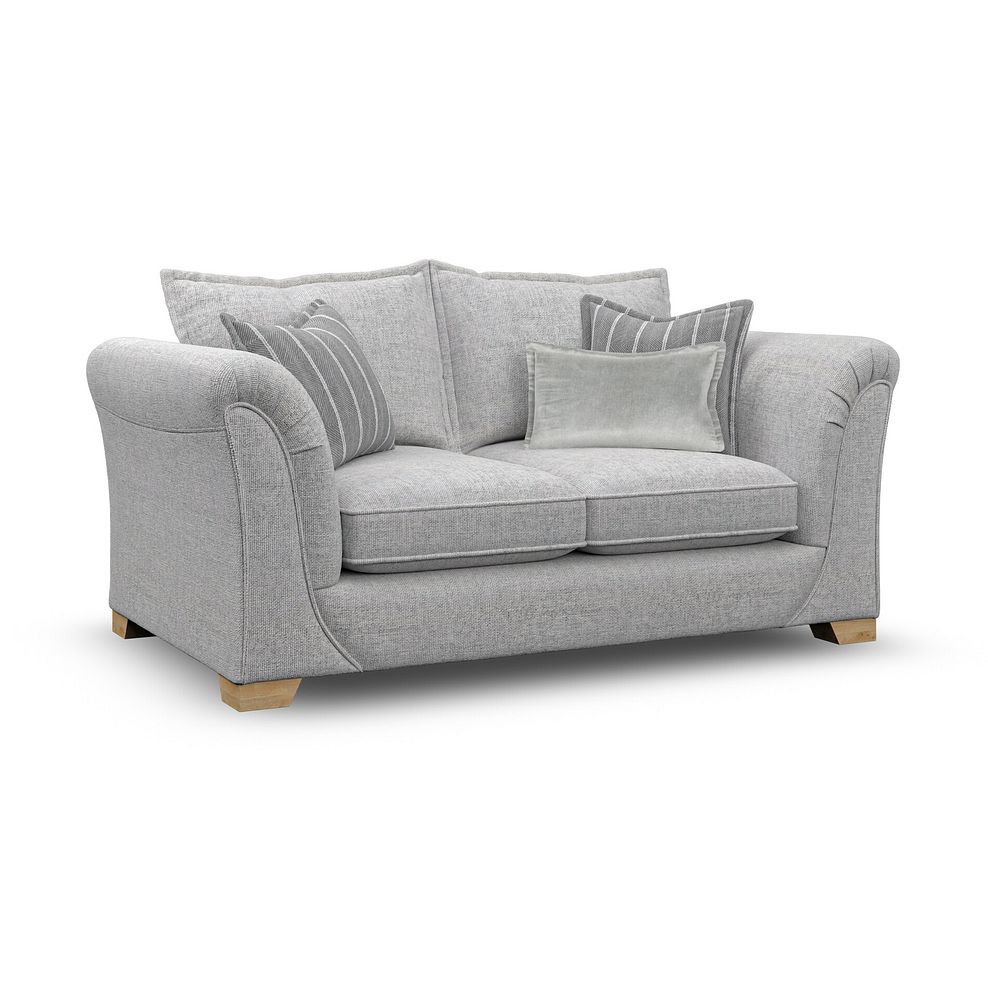 Milldale 2 Seater Sofa in Milo Silver Fabric with Grey Scatters 3