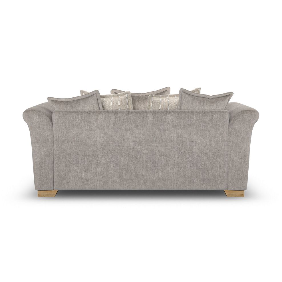 Milldale 3 Seater Pillow Back Sofa in Garda Acier Fabric with Linen Scatters 4