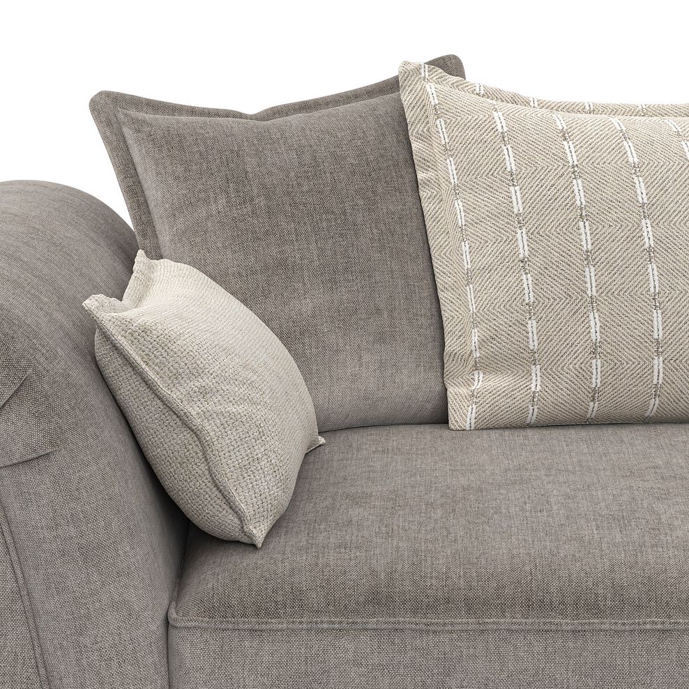 Milldale 3 Seater Pillow Back Sofa in Garda Acier Fabric with Linen Scatters 8