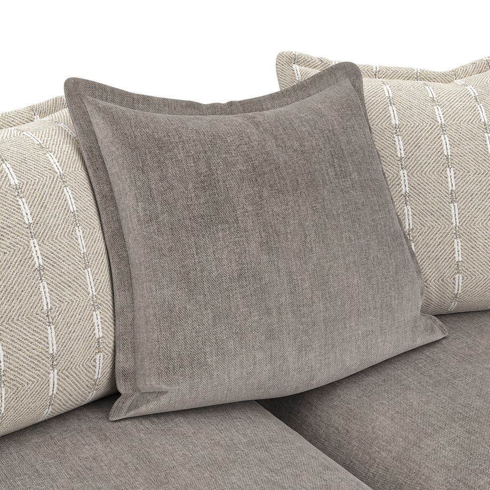 Milldale 3 Seater Pillow Back Sofa in Garda Acier Fabric with Linen Scatters 10