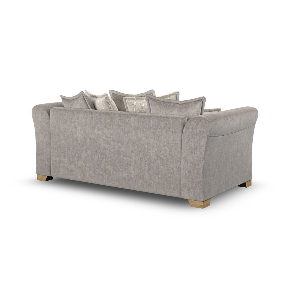 Milldale 3 Seater Pillow Back Sofa in Garda Acier Fabric with Linen Scatters 5