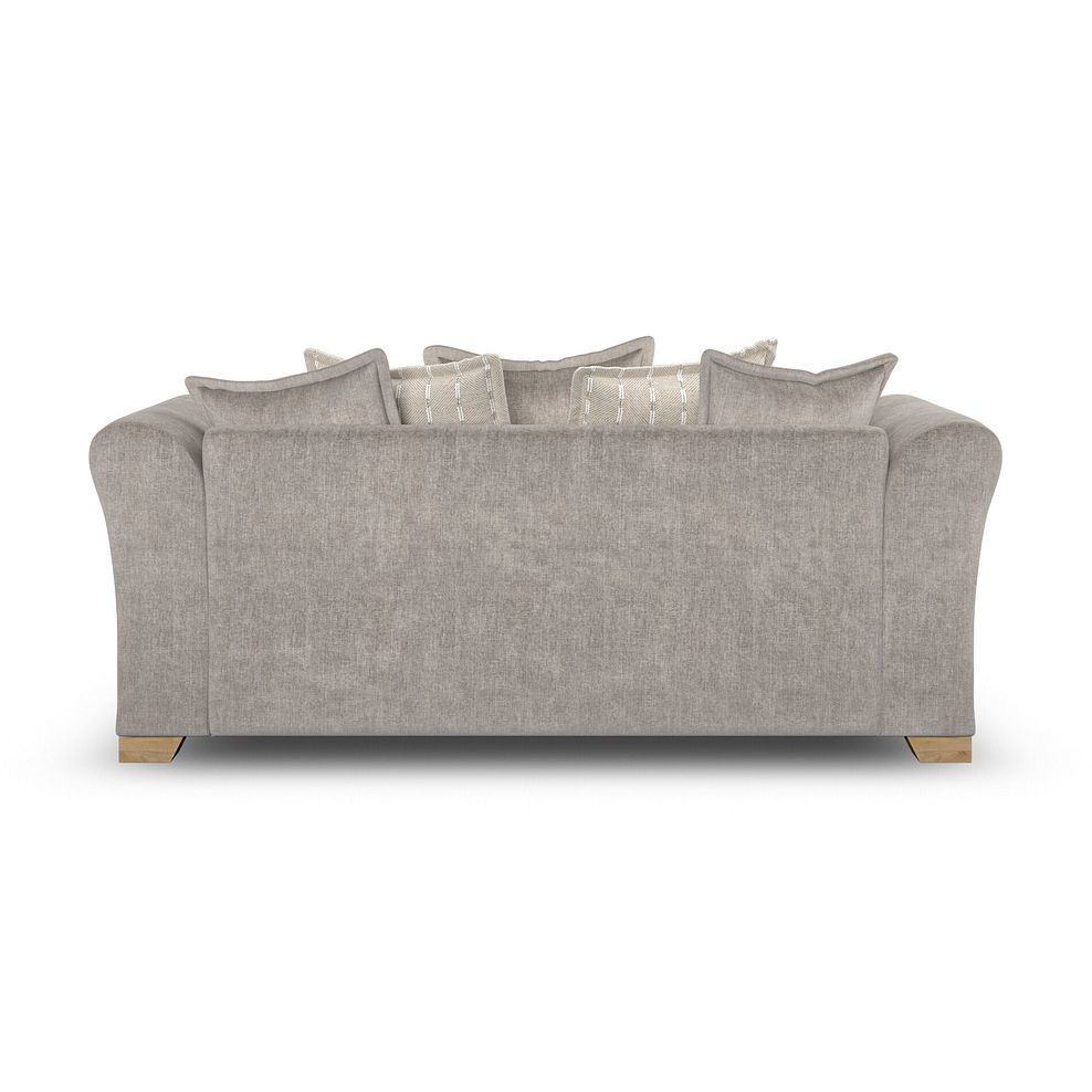Milldale 3 Seater Pillow Back Sofa in Garda Acier Fabric with Linen Scatters 6