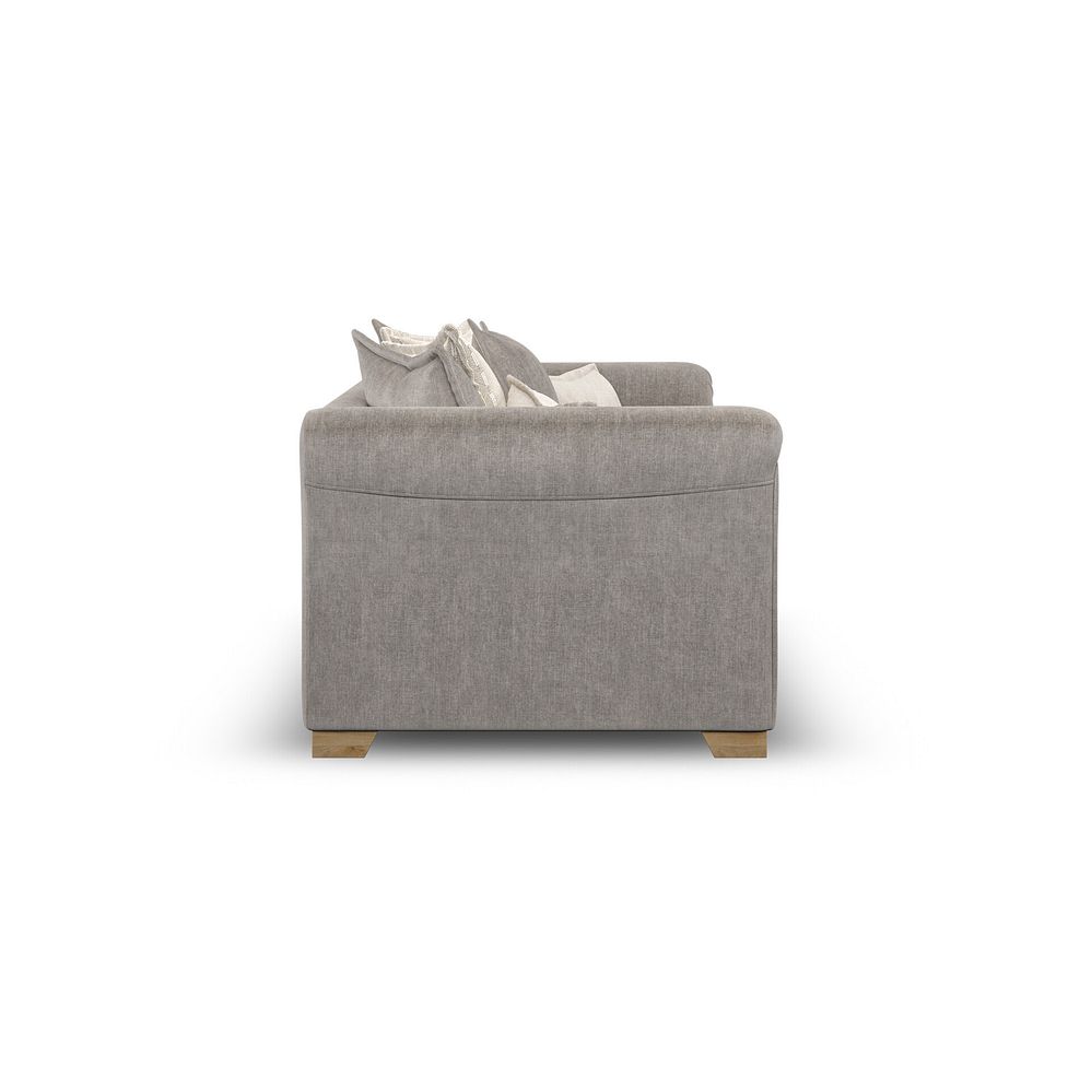 Milldale 3 Seater Pillow Back Sofa in Garda Acier Fabric with Linen Scatters 7