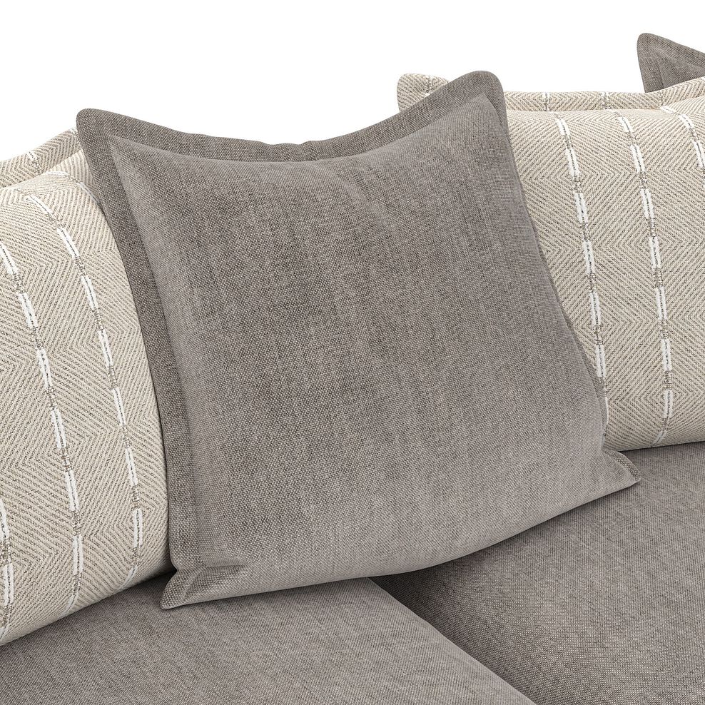 Milldale 3 Seater Pillow Back Sofa in Garda Acier Fabric with Linen Scatters 12