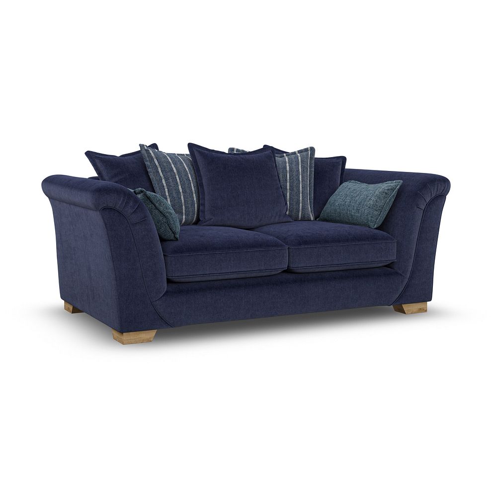 Milldale 3 Seater Pillow Back Sofa in Garda Atomic Fabric with Navy Scatters 1