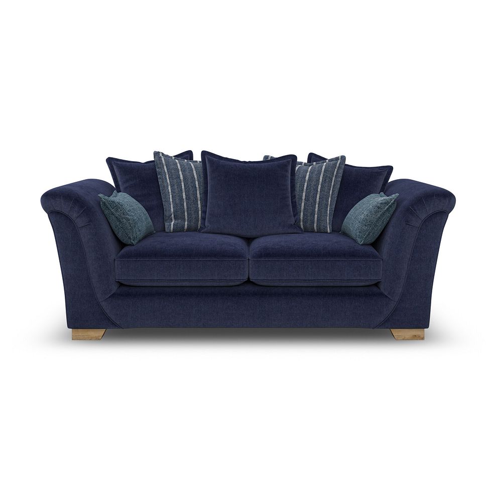 Milldale 3 Seater Pillow Back Sofa in Garda Atomic Fabric with Navy Scatters 2