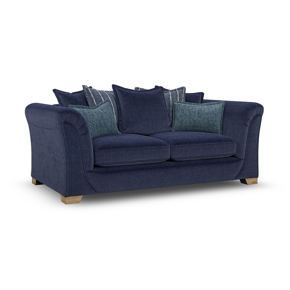 Milldale 3 Seater Pillow Back Sofa in Garda Atomic Fabric with Navy Scatters 3