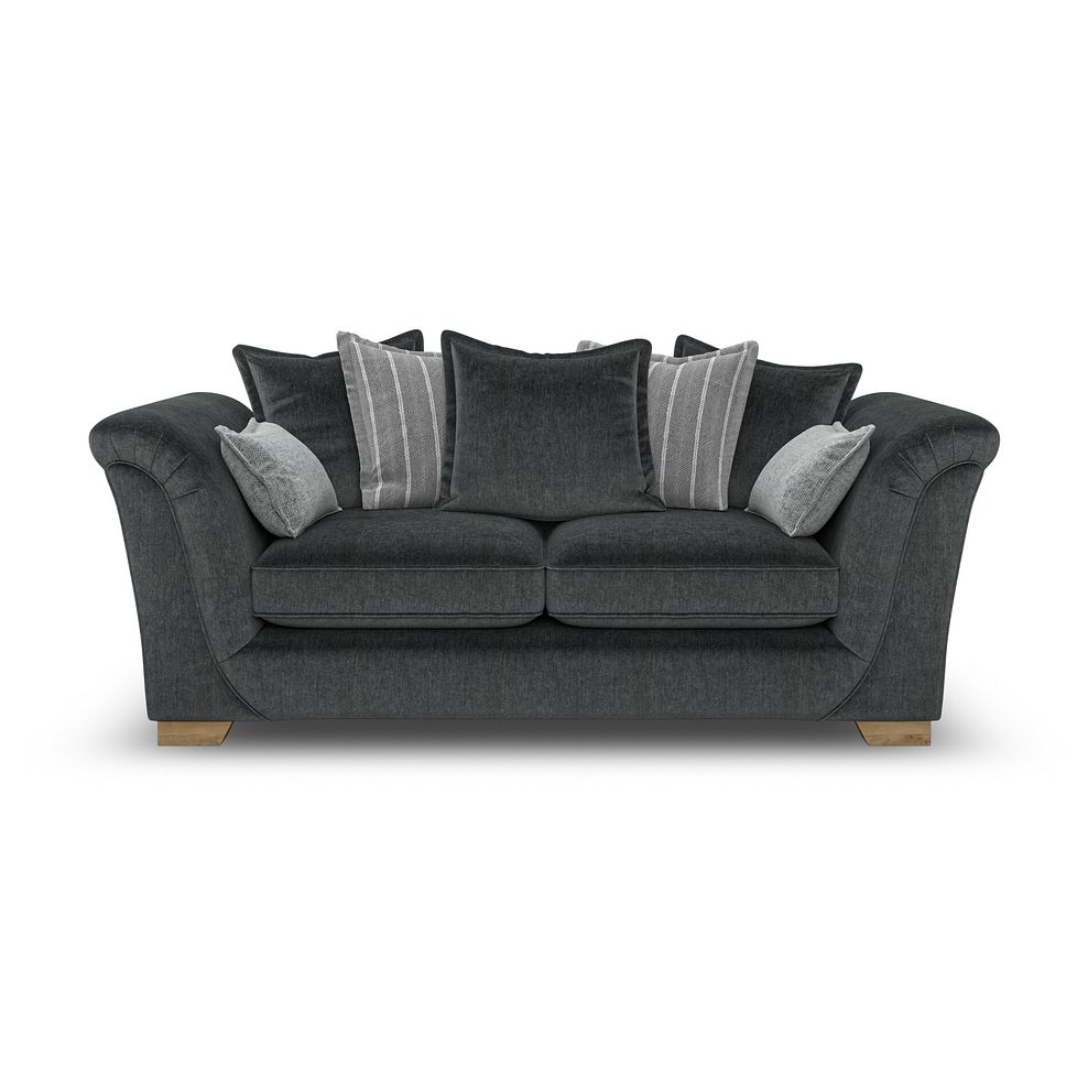 Milldale 3 Seater Pillow Back Sofa in Garda Carbon Fabric with Grey Scatters 2