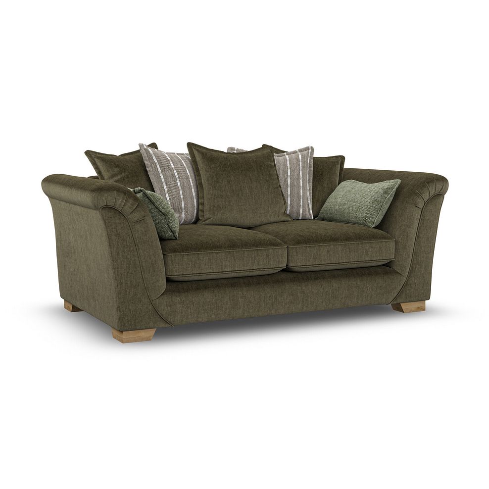 Milldale 3 Seater Pillow Back Sofa in Garda Seaweed Fabric with Earth Scatters 1