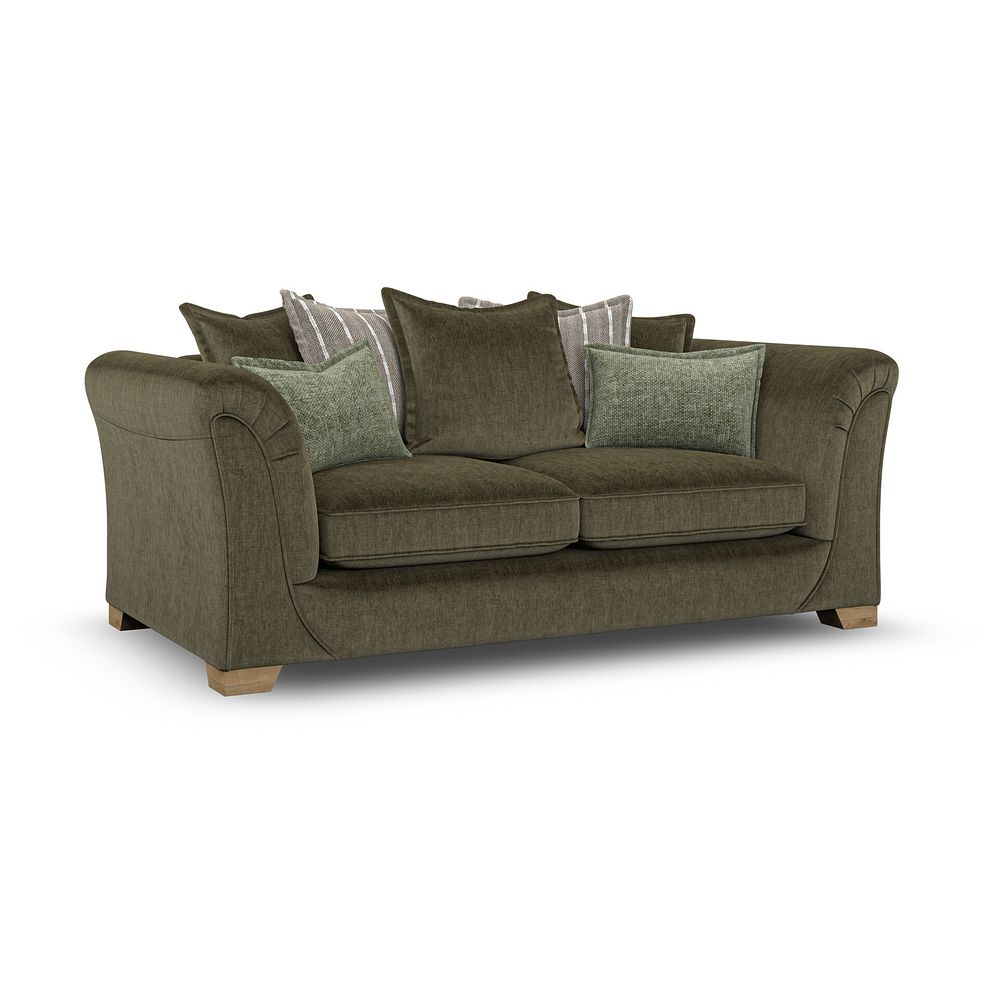 Milldale 3 Seater Pillow Back Sofa in Garda Seaweed Fabric with Earth Scatters 3