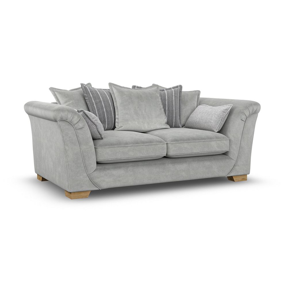 Milldale 3 Seater Pillow Back Sofa in Garda Showers Fabric with Grey Scatters 1