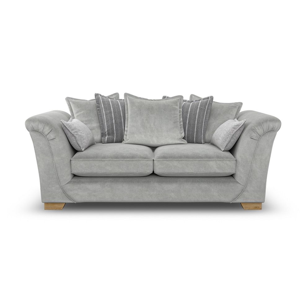 Milldale 3 Seater Pillow Back Sofa in Garda Showers Fabric with Grey Scatters 2