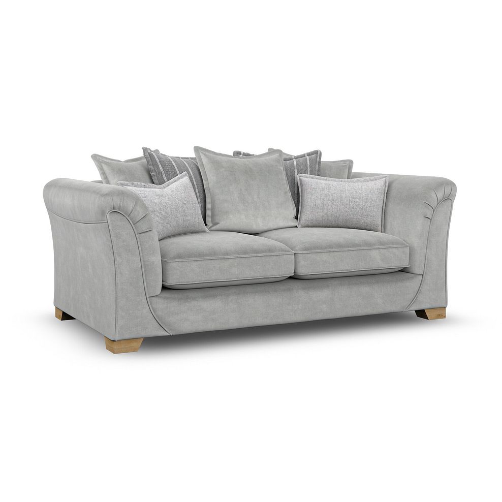 Milldale 3 Seater Pillow Back Sofa in Garda Showers Fabric with Grey Scatters 3
