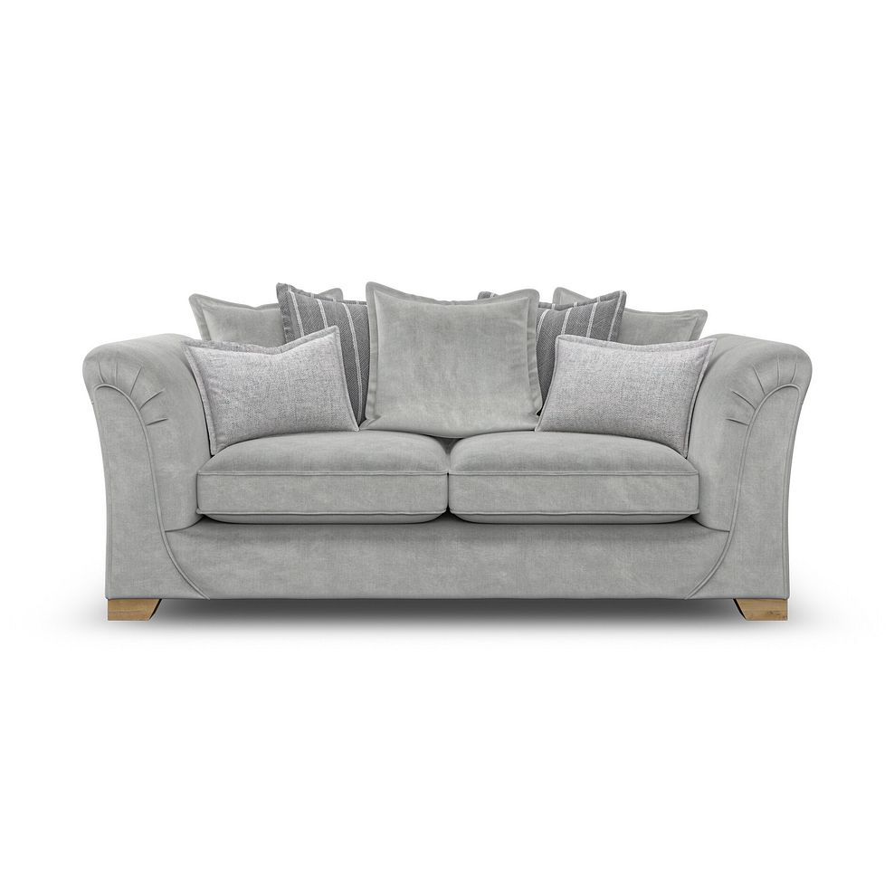 Milldale 3 Seater Pillow Back Sofa in Garda Showers Fabric with Grey Scatters 4