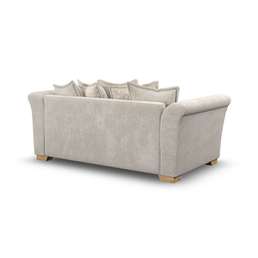 Milldale 3 Seater Pillow Back Sofa in Milo Cream Fabric with Linen Scatters 3