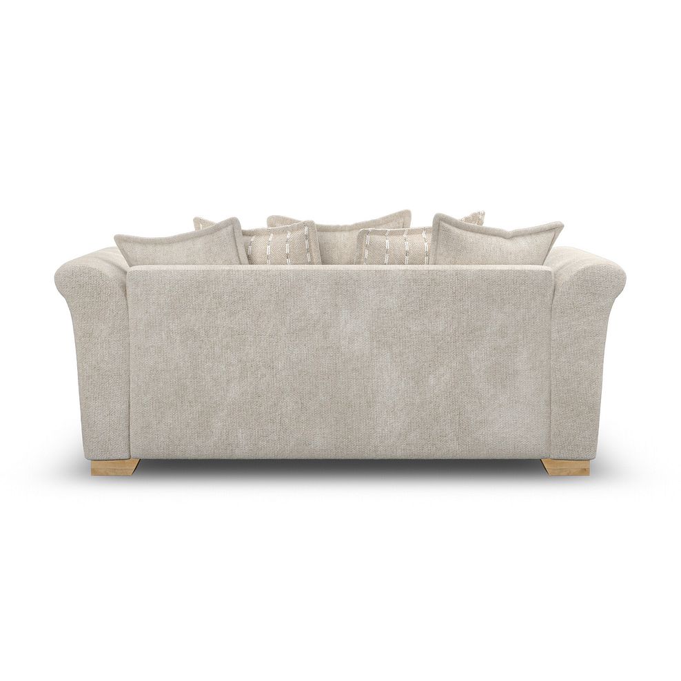 Milldale 3 Seater Pillow Back Sofa in Milo Cream Fabric with Linen Scatters 4