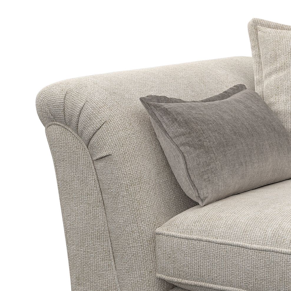 Milldale 3 Seater Pillow Back Sofa in Milo Cream Fabric with Linen Scatters 6