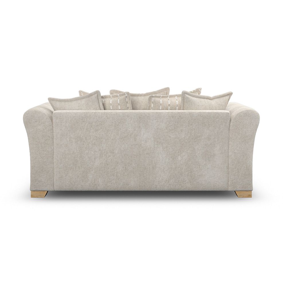 Milldale 3 Seater Pillow Back Sofa in Milo Cream Fabric with Linen Scatters 5