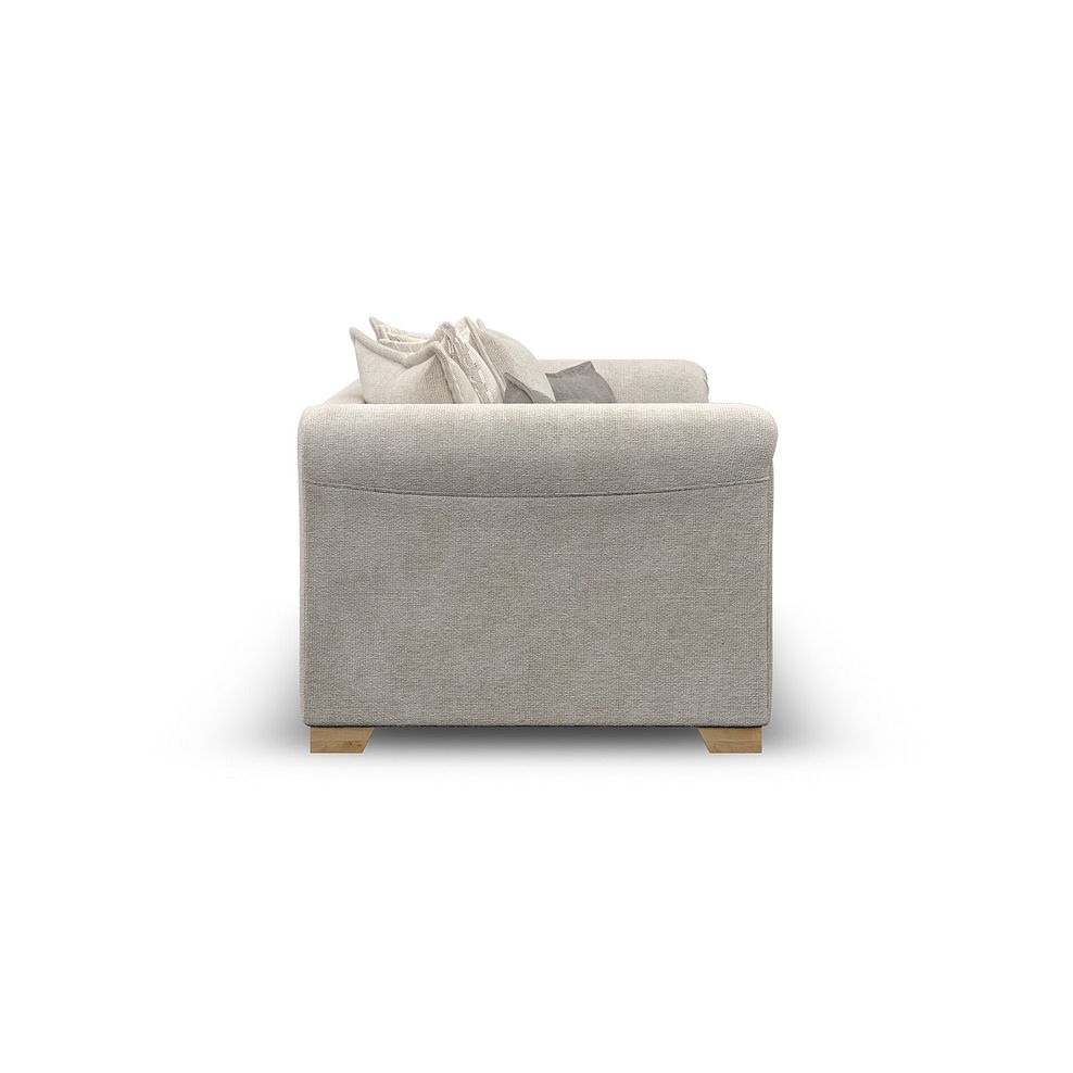 Milldale 3 Seater Pillow Back Sofa in Milo Cream Fabric with Linen Scatters 6