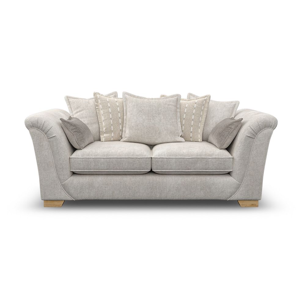 Milldale 3 Seater Pillow Back Sofa in  Milo Ivory Fabric with Linen Scatters 2