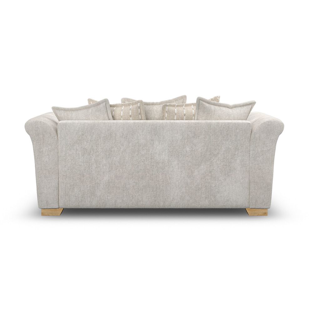 Milldale 3 Seater Pillow Back Sofa in  Milo Ivory Fabric with Linen Scatters 4