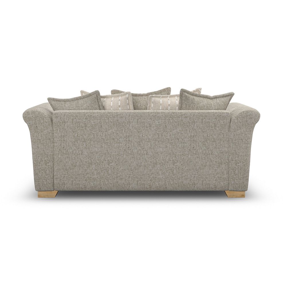 Milldale 3 Seater Pillow Back Sofa in Milo Mink Fabric with Linen Scatters 4