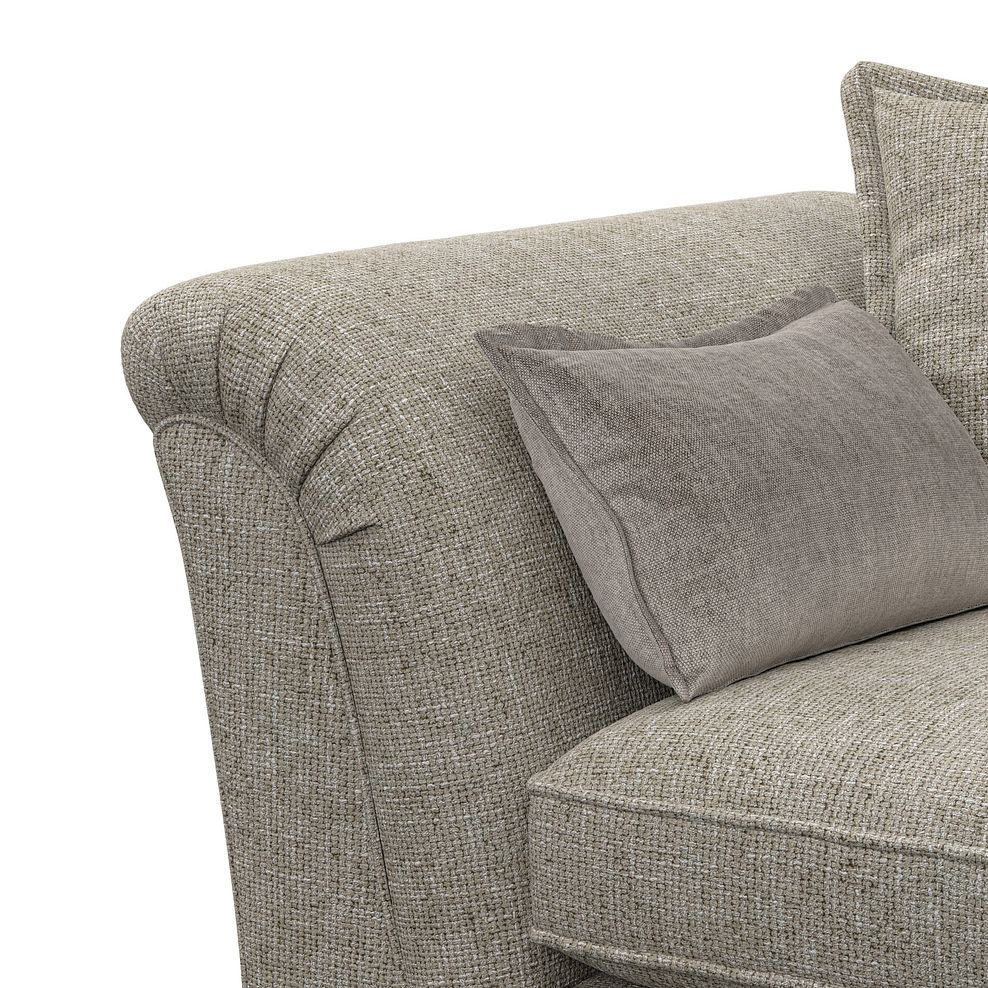 Milldale 3 Seater Pillow Back Sofa in Milo Mink Fabric with Linen Scatters 6