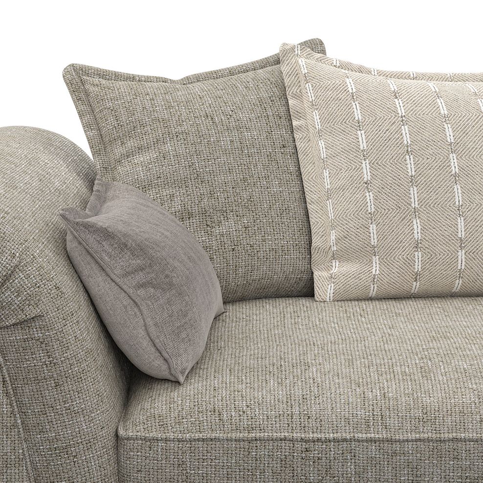Milldale 3 Seater Pillow Back Sofa in Milo Mink Fabric with Linen Scatters 8