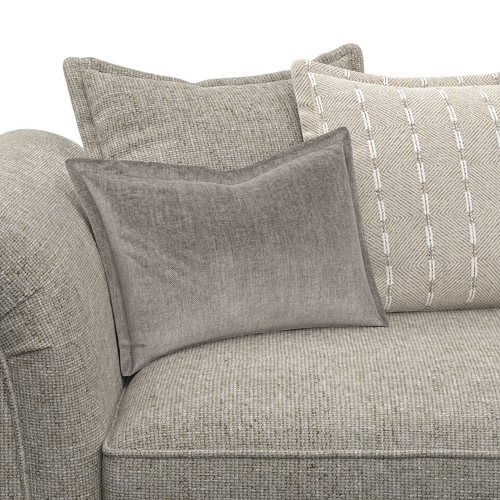 Milldale 3 Seater Pillow Back Sofa in Milo Mink Fabric with Linen Scatters 8