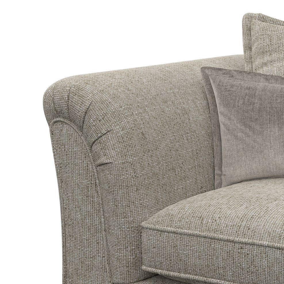 Milldale 3 Seater Pillow Back Sofa in Milo Mink Fabric with Linen Scatters 9
