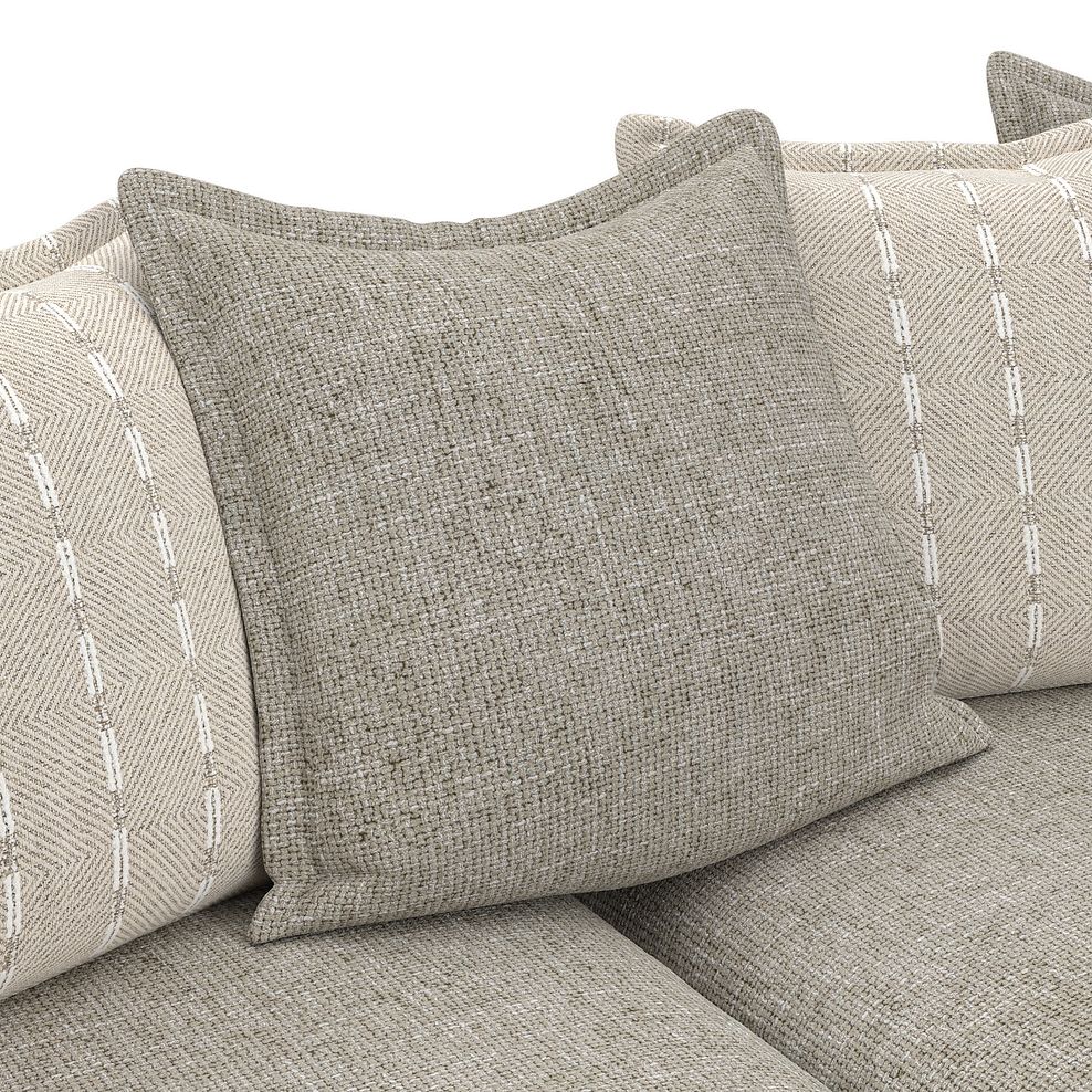 Milldale 3 Seater Pillow Back Sofa in Milo Mink Fabric with Linen Scatters 12
