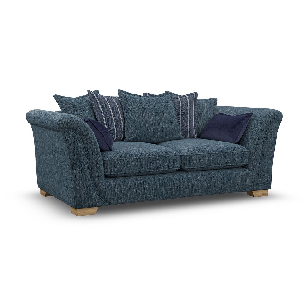 Milldale 3 Seater Pillow Back Sofa in  Milo Navy Fabric with Navy Scatters 1